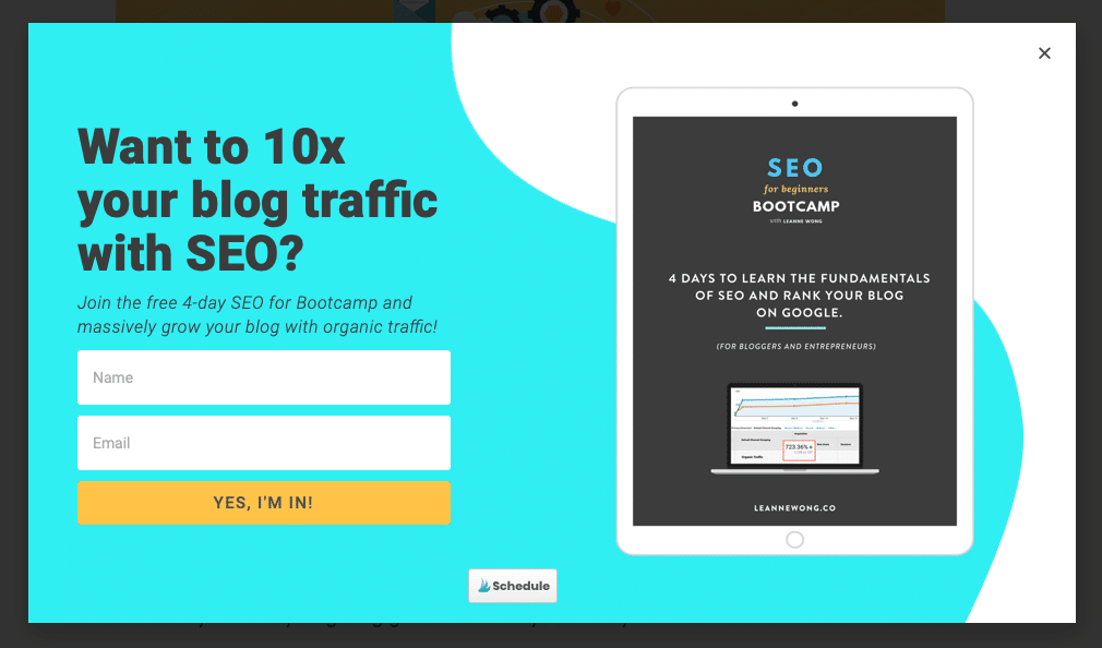 How to build email list fast - pop up box