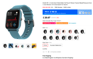 Aliexpress UK online shopping - smart watch