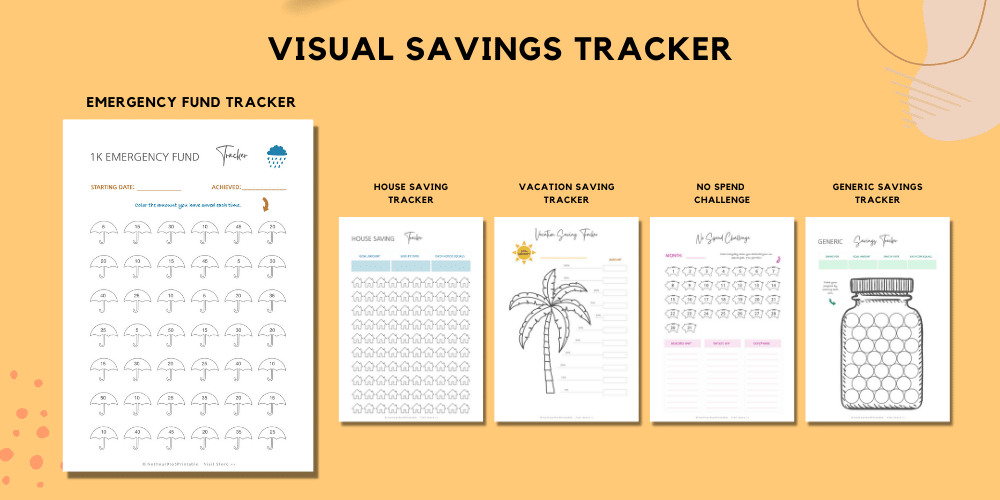Visual savings tracker printable